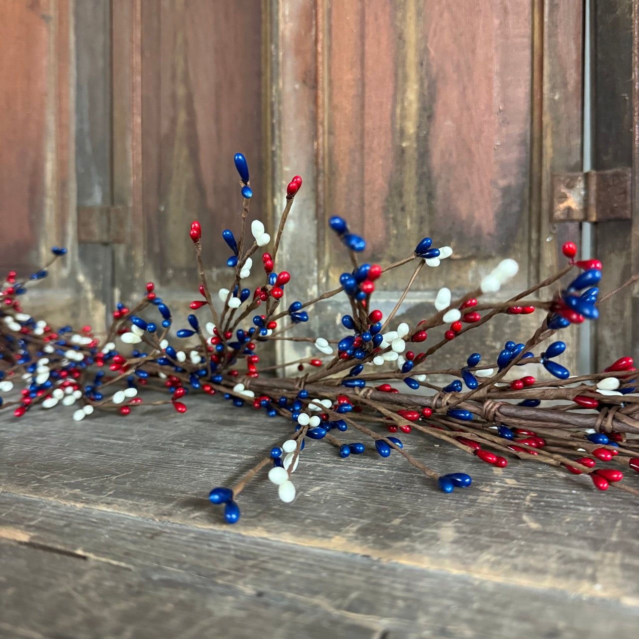 Red White and Blue Berry Garland - 55"