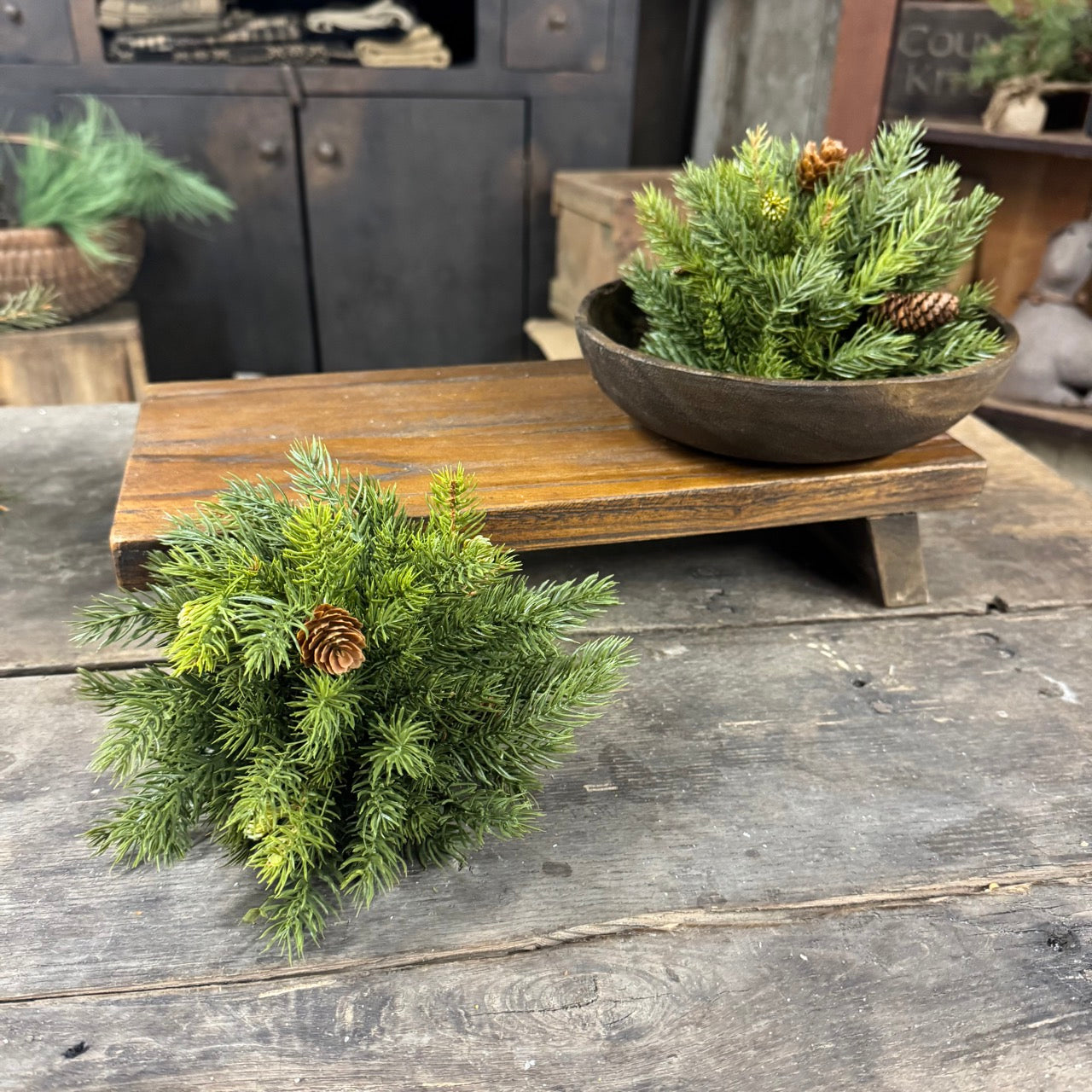 White Spruce Spruce Half Sphere - Set of 2