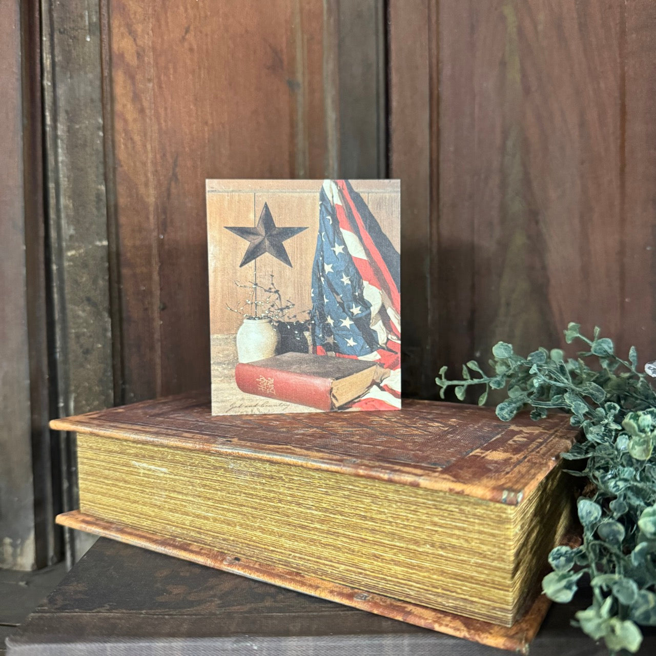 "God and Country" - Wooden Block
