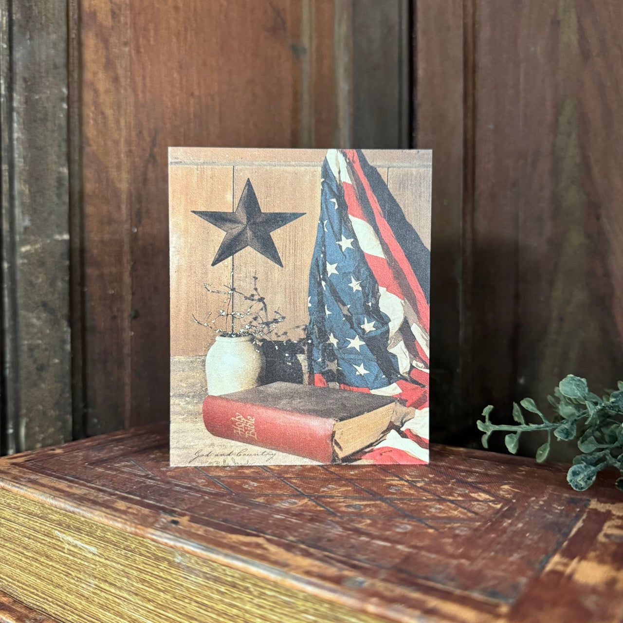 "God and Country" - Wooden Block