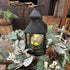 Black Globe Candle Lantern w/Wreath Set