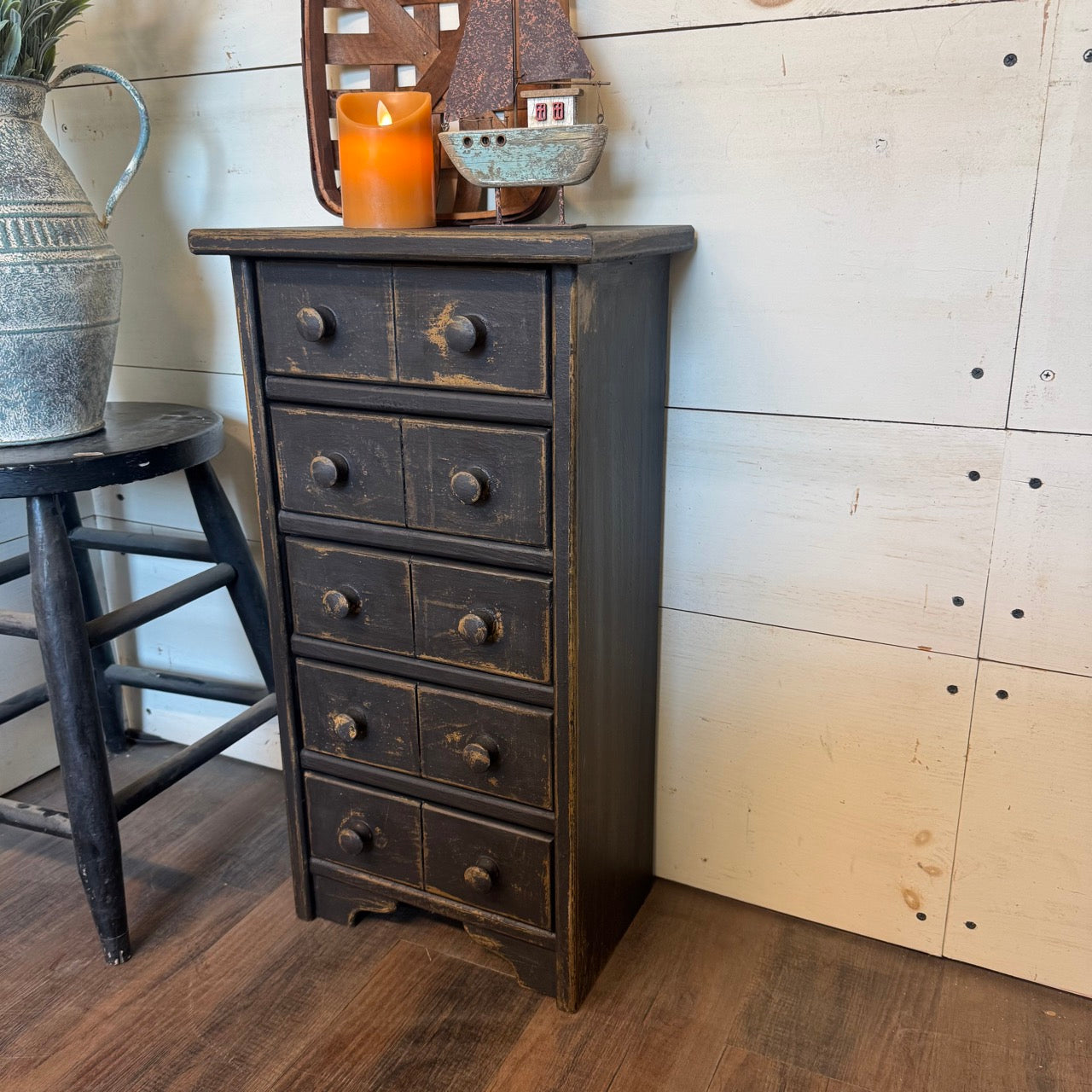 Mercantile Drawer Cabinet - Primitive Black