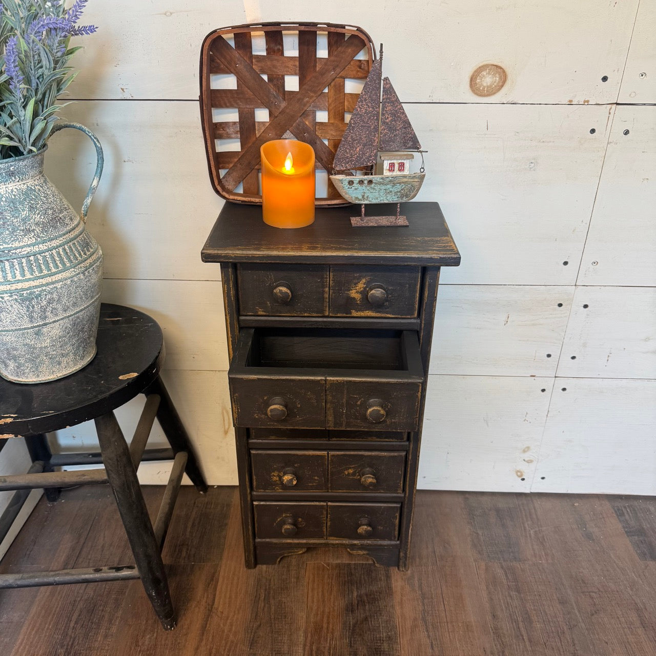 Mercantile Drawer Cabinet - Primitive Black
