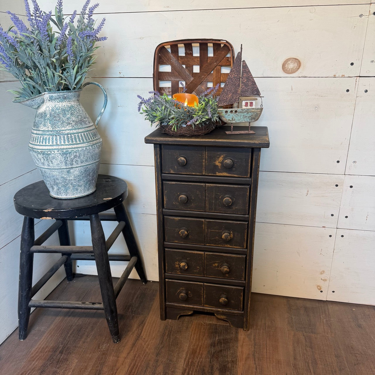 Mercantile Drawer Cabinet - Primitive Black