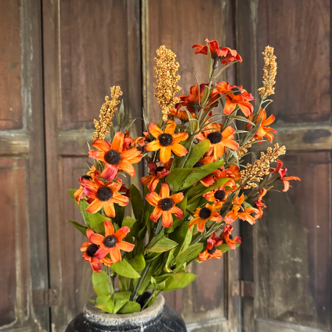 Burnt Orange Sunflower Pick - 22"
