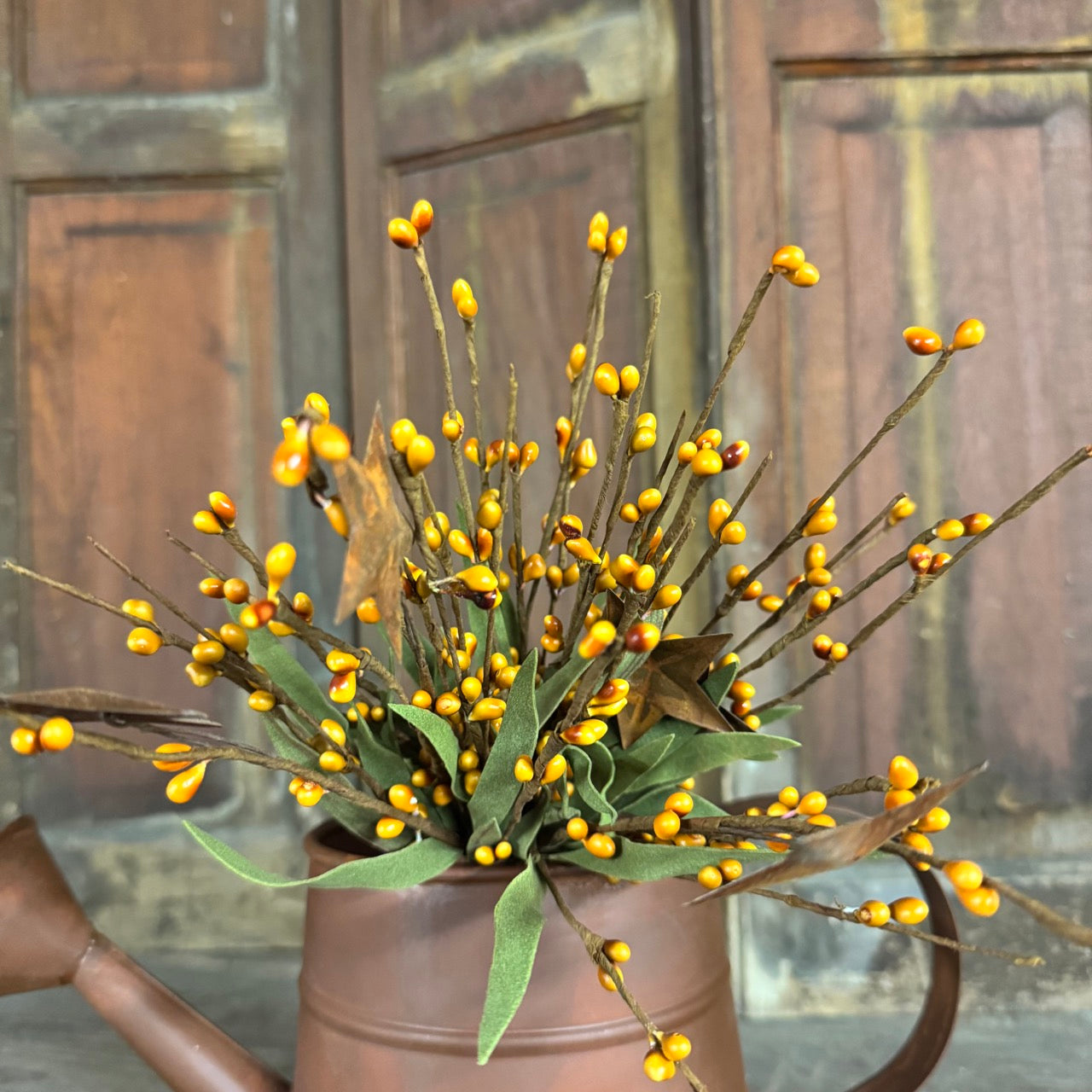 Orange Buds w/Rusty Stars Pick- 12"