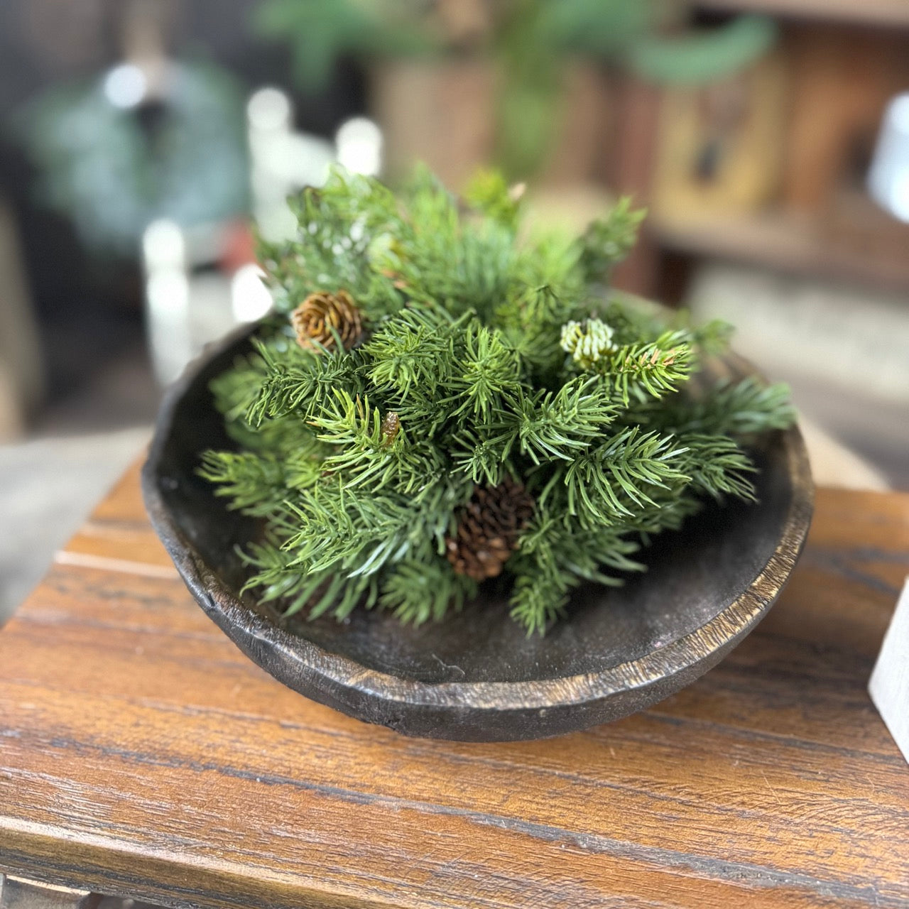 Rustic Brown Bowl w/Spruce Half Sphere Set!