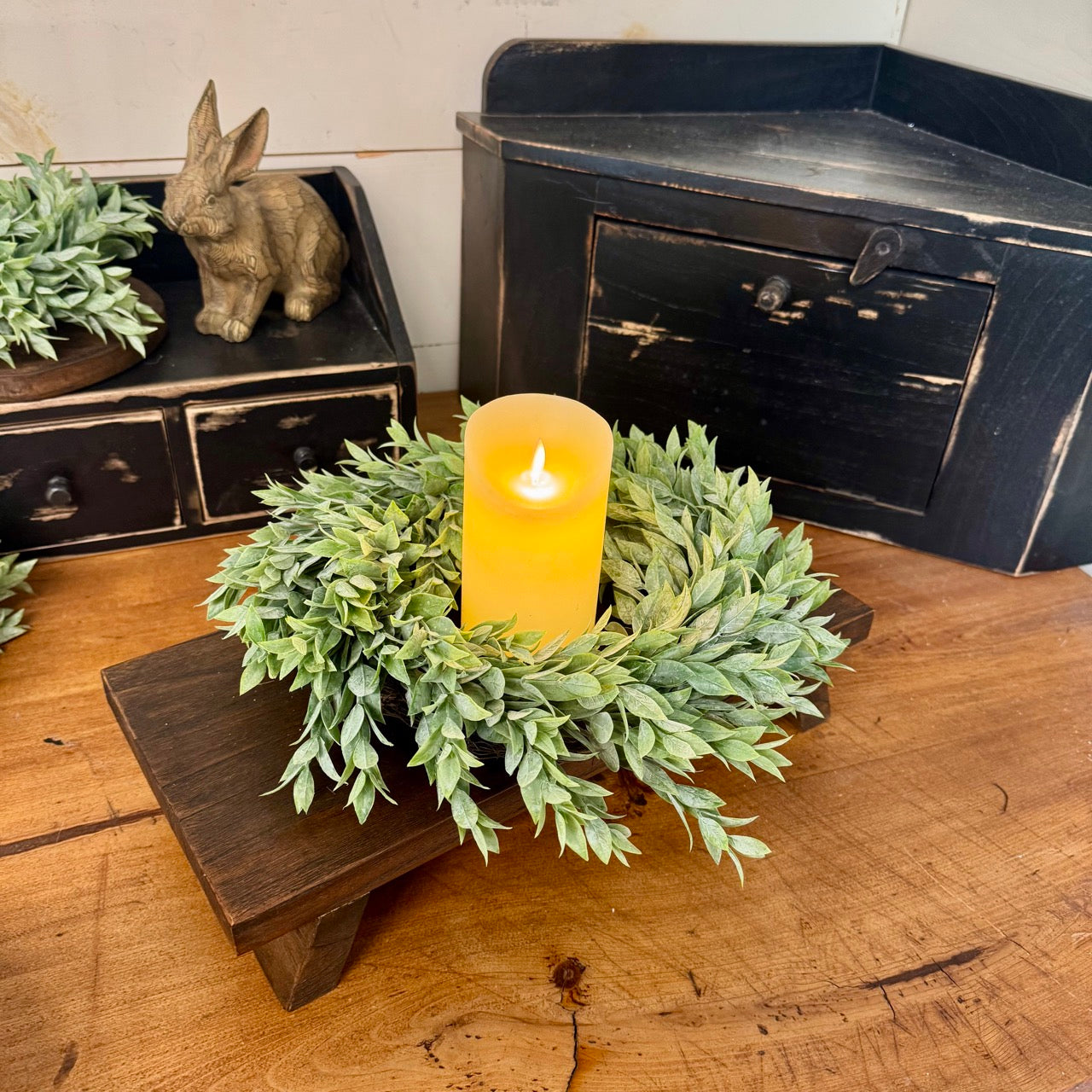 Country Spring Candle Ring/Small Wreath