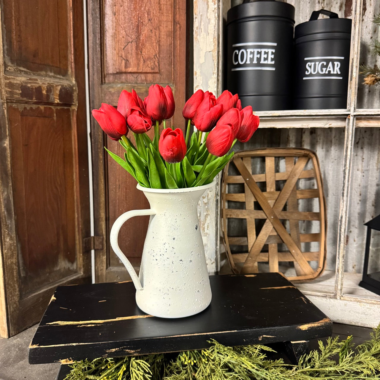 Red Tulips w/ Pitcher Set!