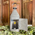 Farmhouse Lantern w/Candle Set - Galvanized