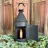 Farmhouse Lantern w/Candle Set - Black