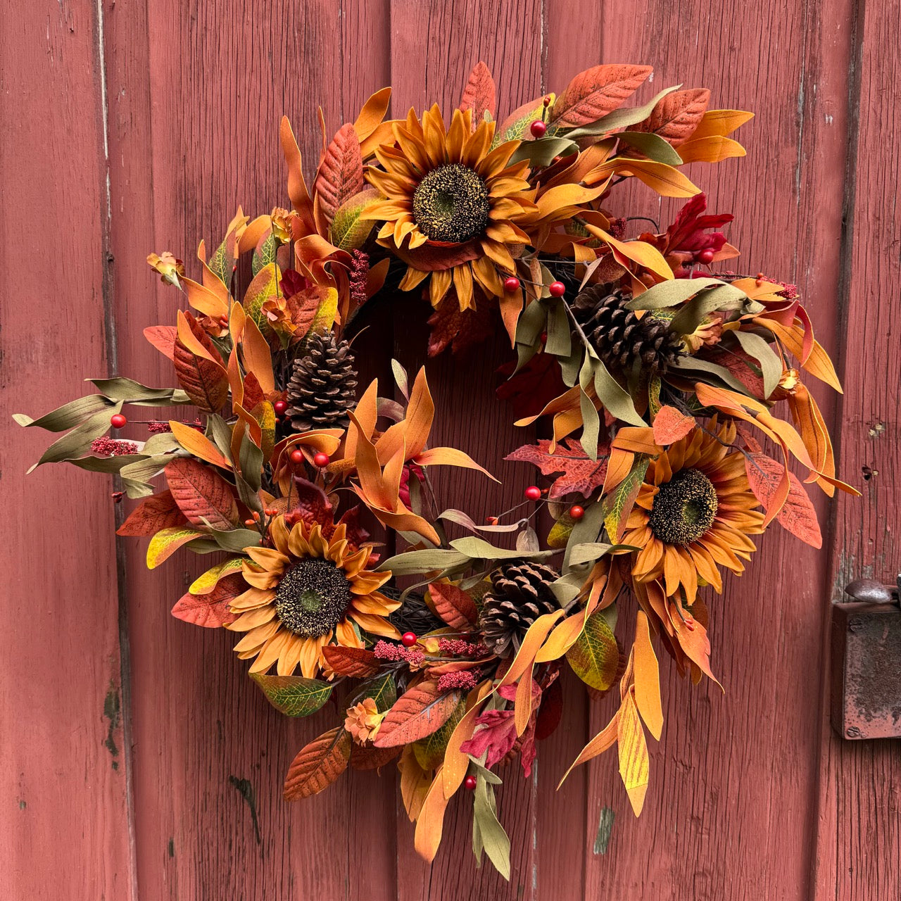 24" Rusted Sunflower Wreath