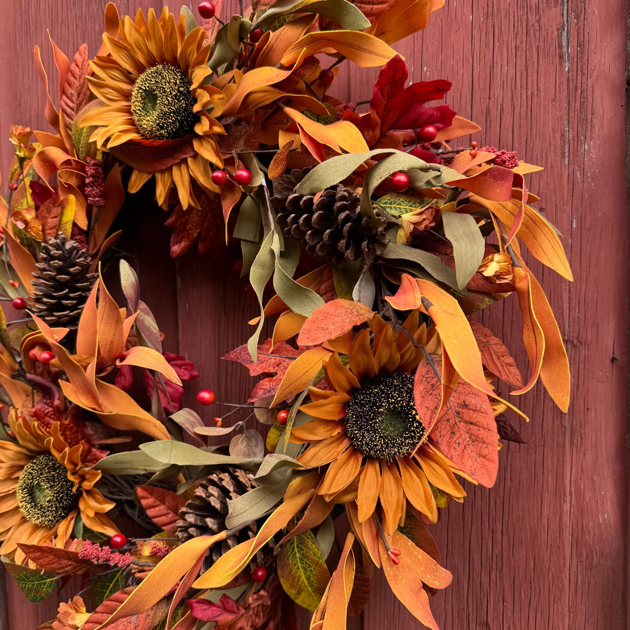24" Rusted Sunflower Wreath