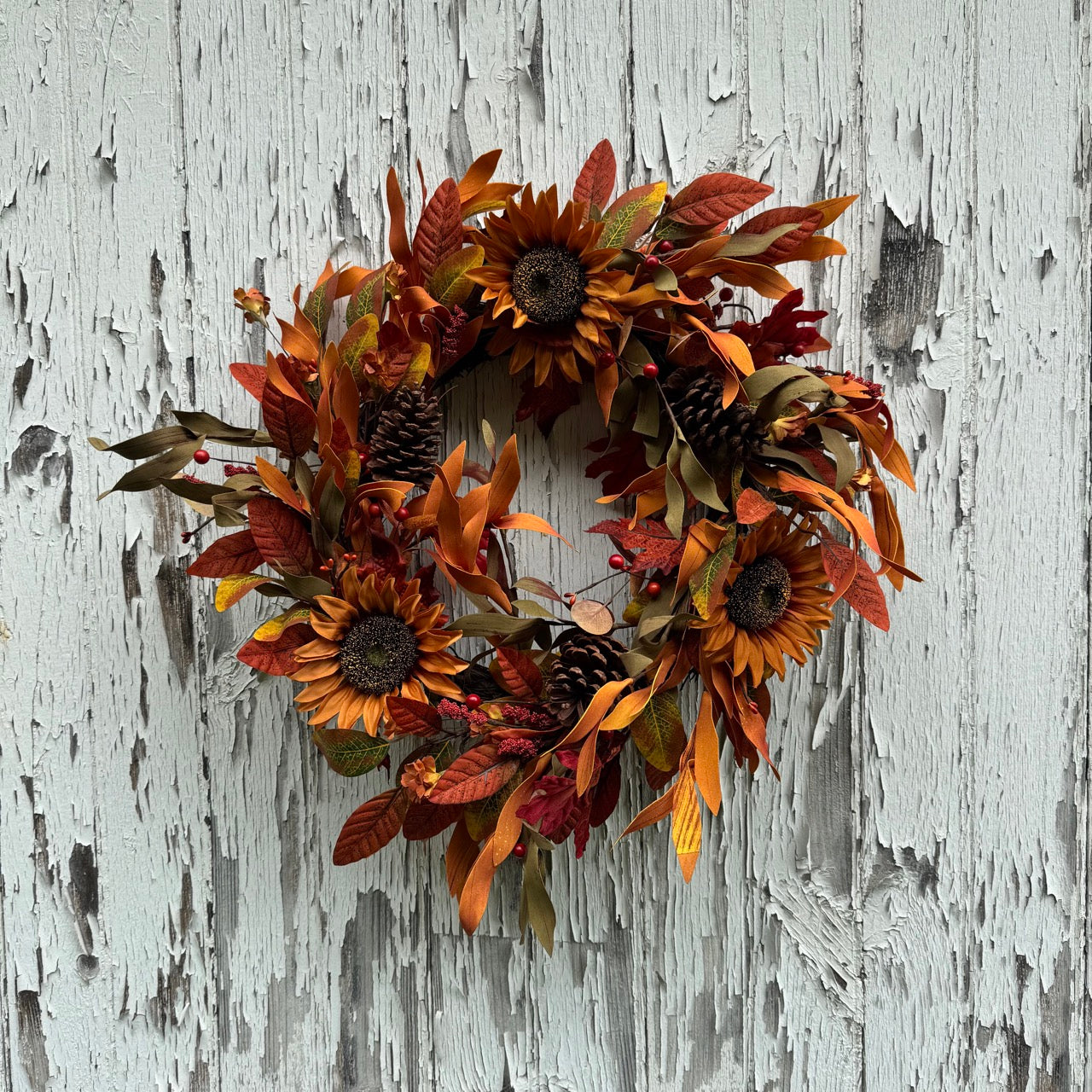 24" Rusted Sunflower Wreath