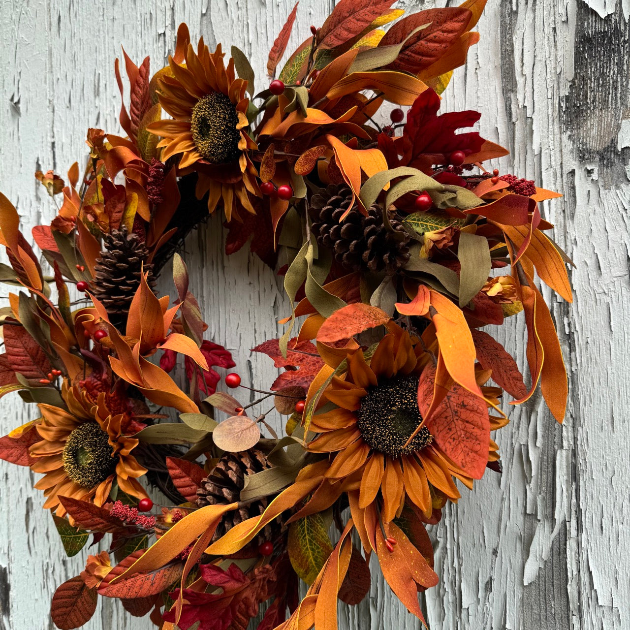 24" Rusted Sunflower Wreath