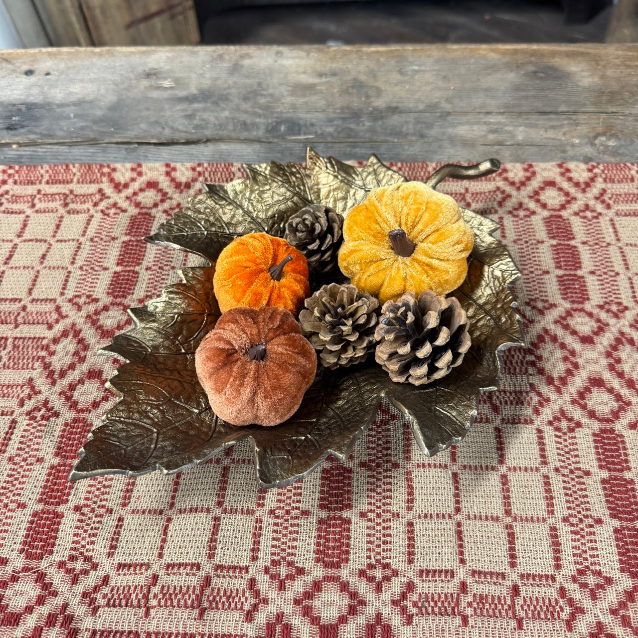 Antiqued Golden Leaf Bowl