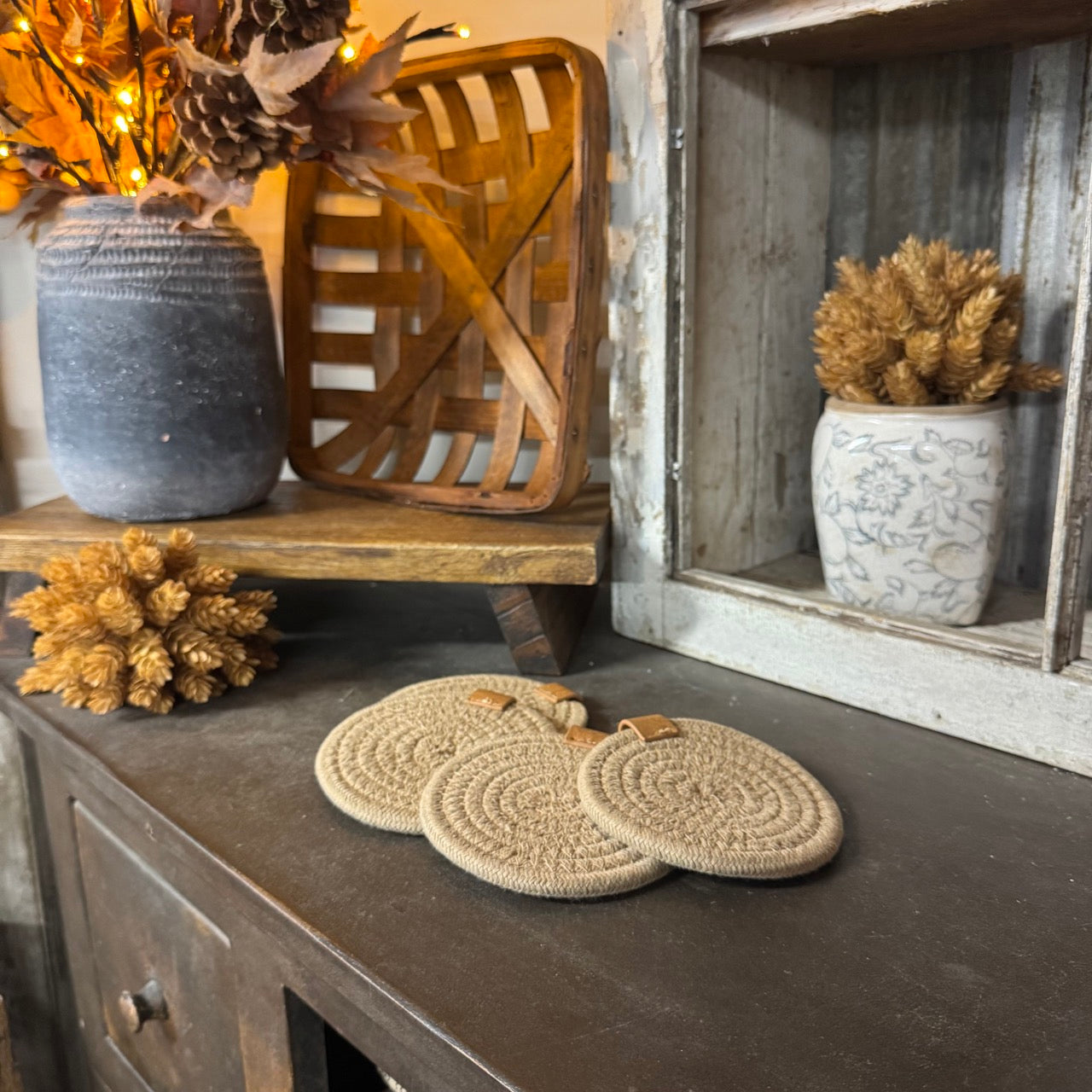 Set of 4 - Tan Coasters