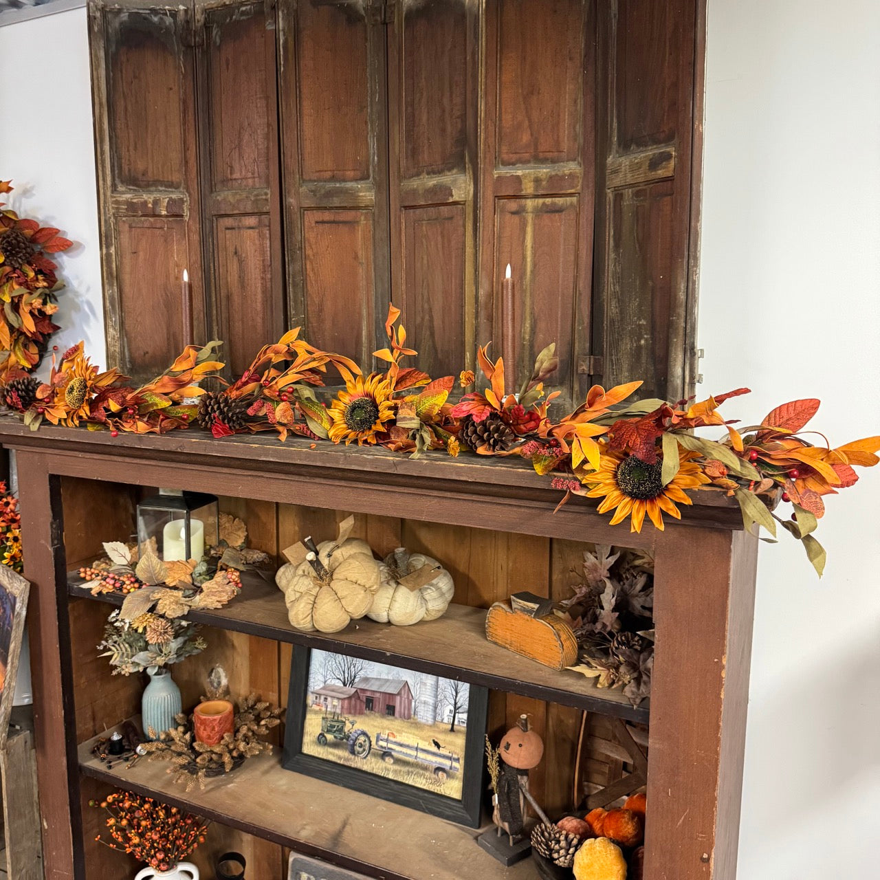 Rusted Sunflower Garland -5'