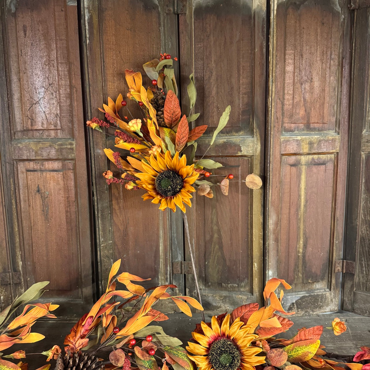 Rusted Sunflower Pick - 28"