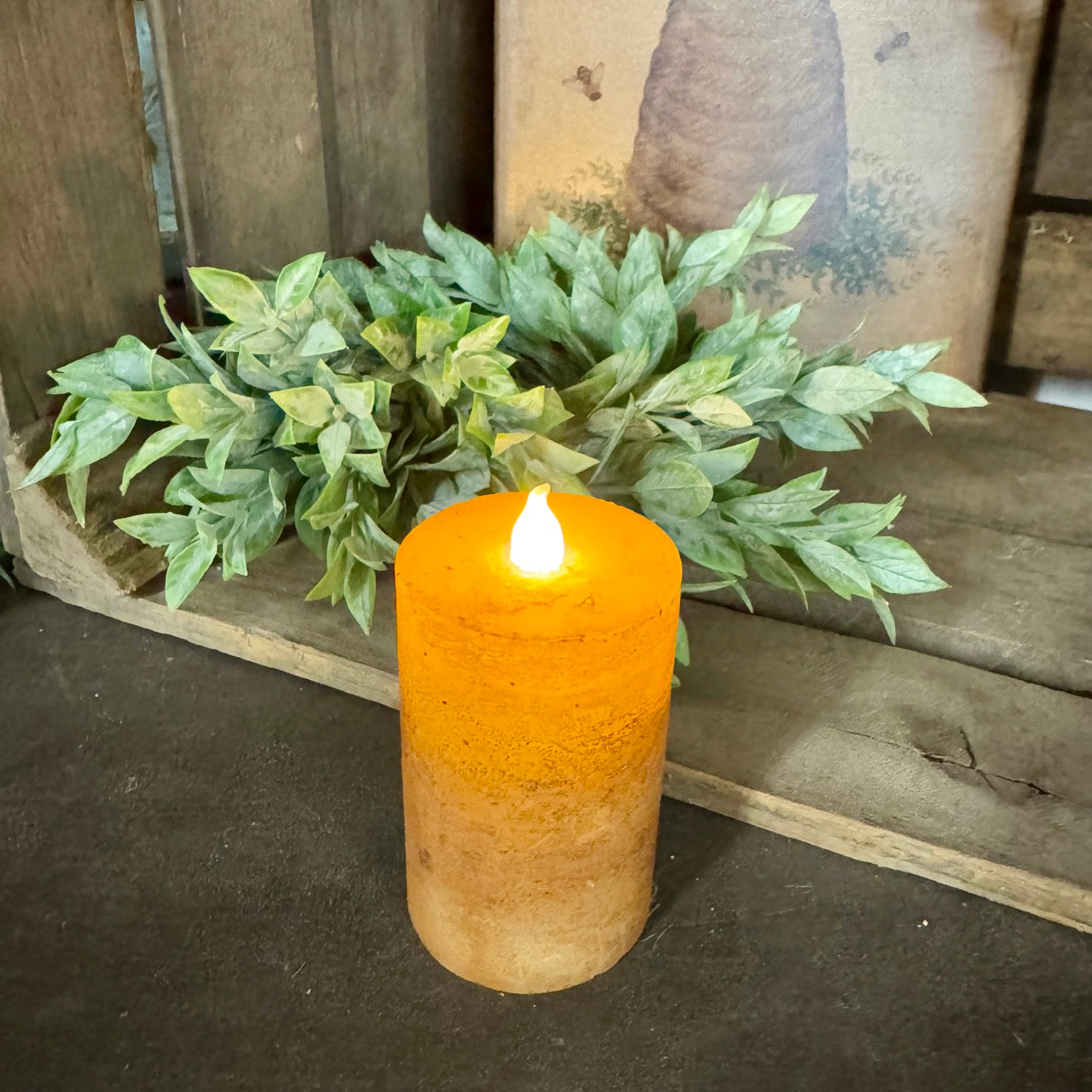 Small Cinnamon Brown Timer Candle