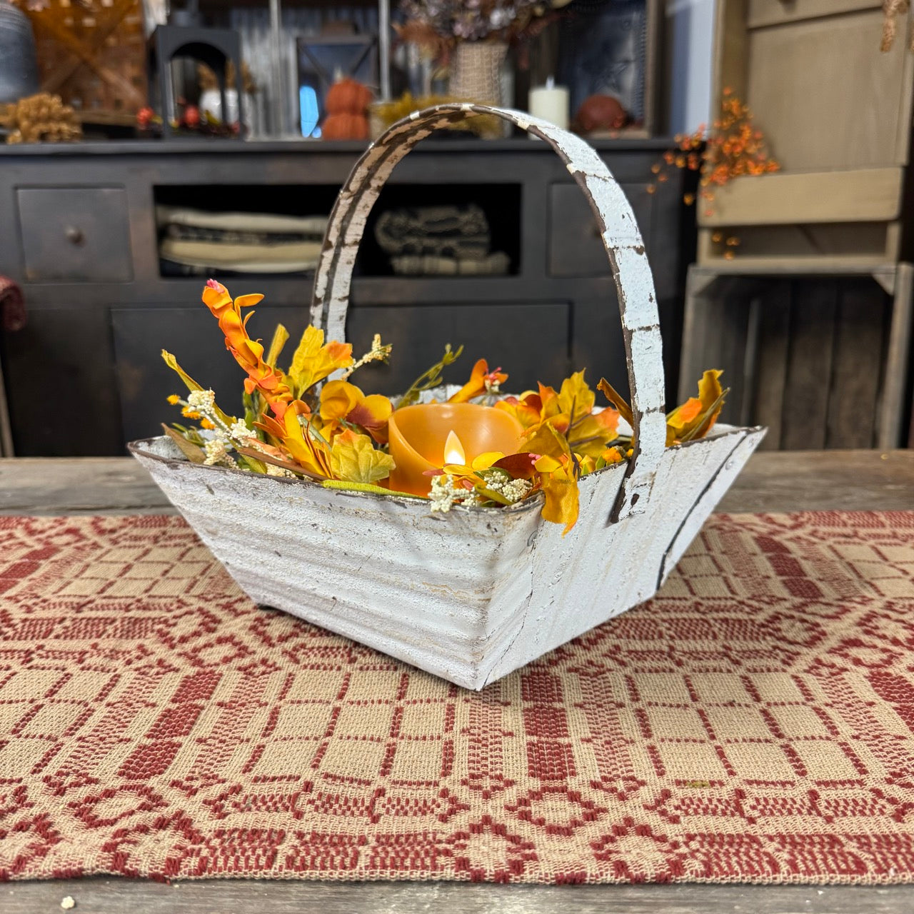 White Metal Basket