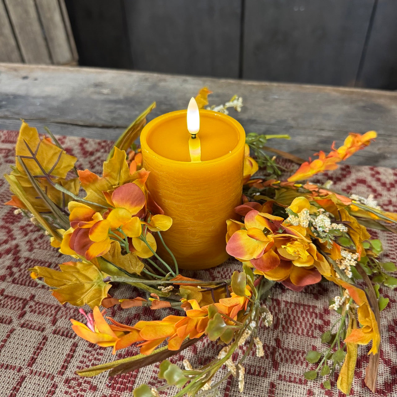 Harvest Hydrangea Candle Ring