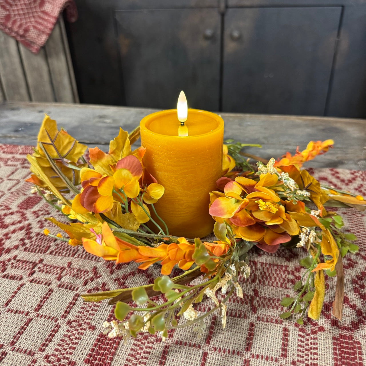 Autumn Ember Flameless Candle - 4" Pillar