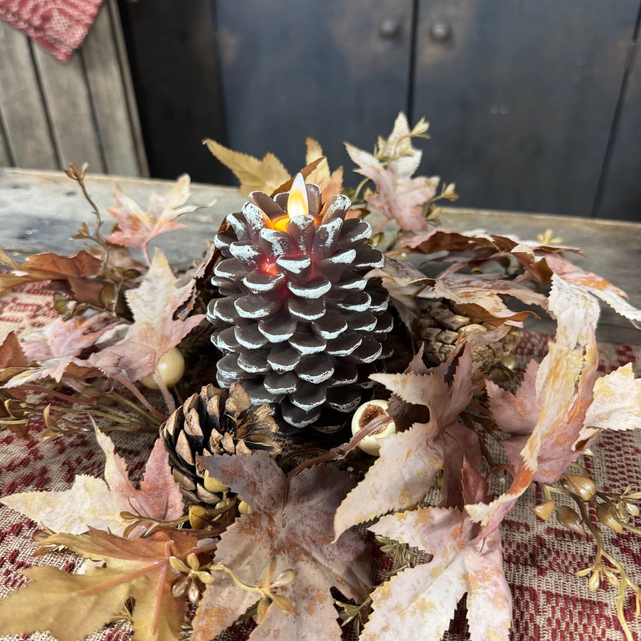 Pine Cone Moving Flame Candle