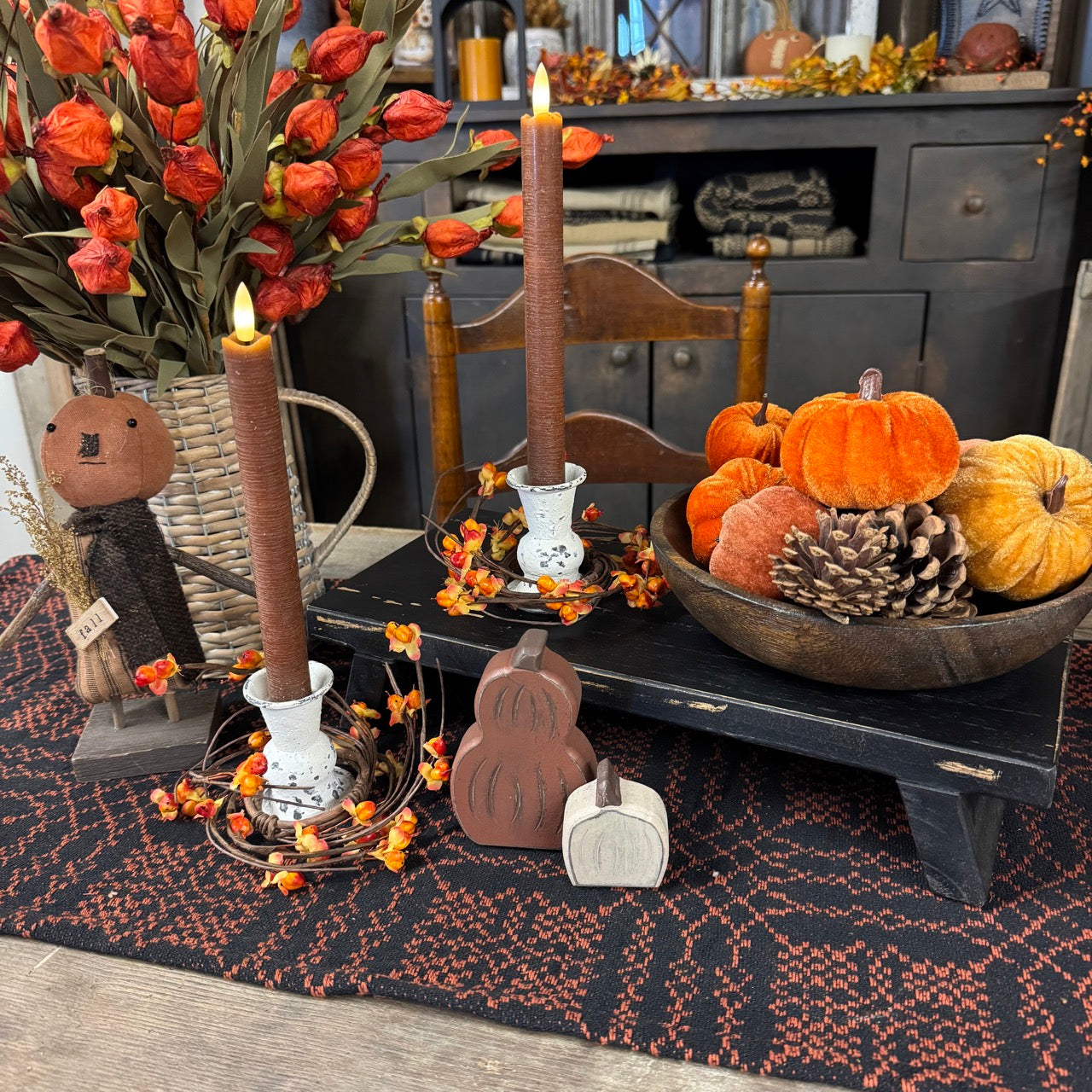 Pumpkin & Gourd Wooden Sitter