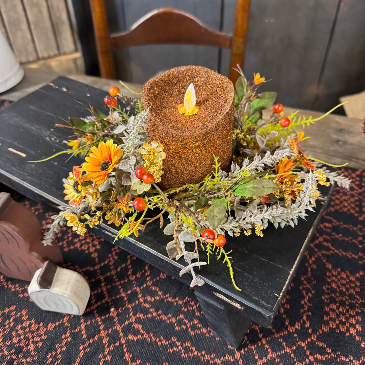 Golden Daisy Candle Ring