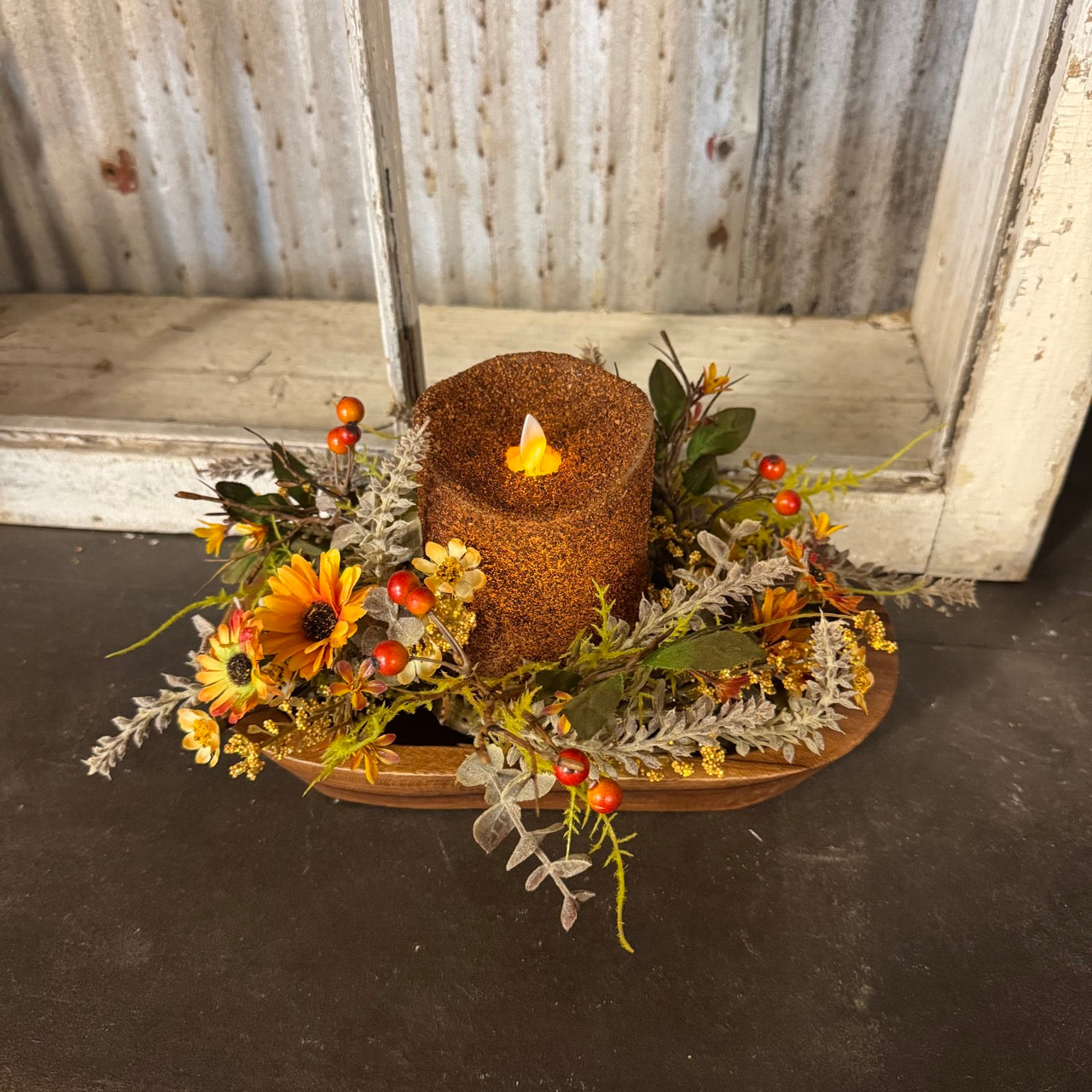 Golden Daisy Candle Ring