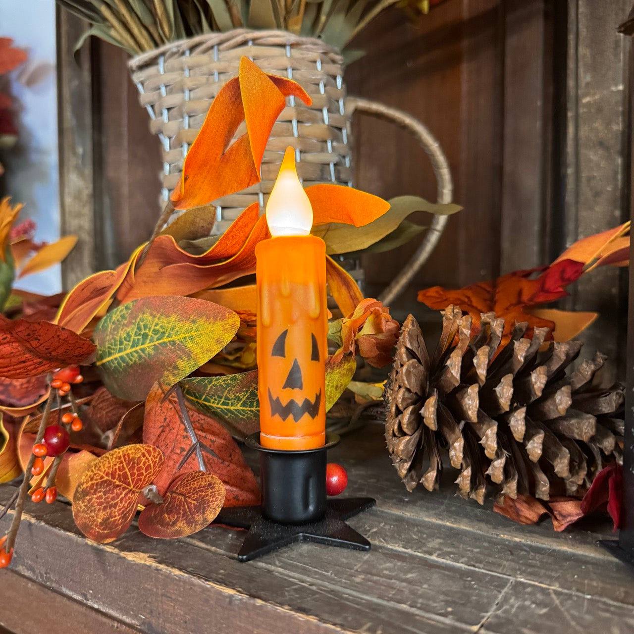 Pumpkin Timer Taper Candle