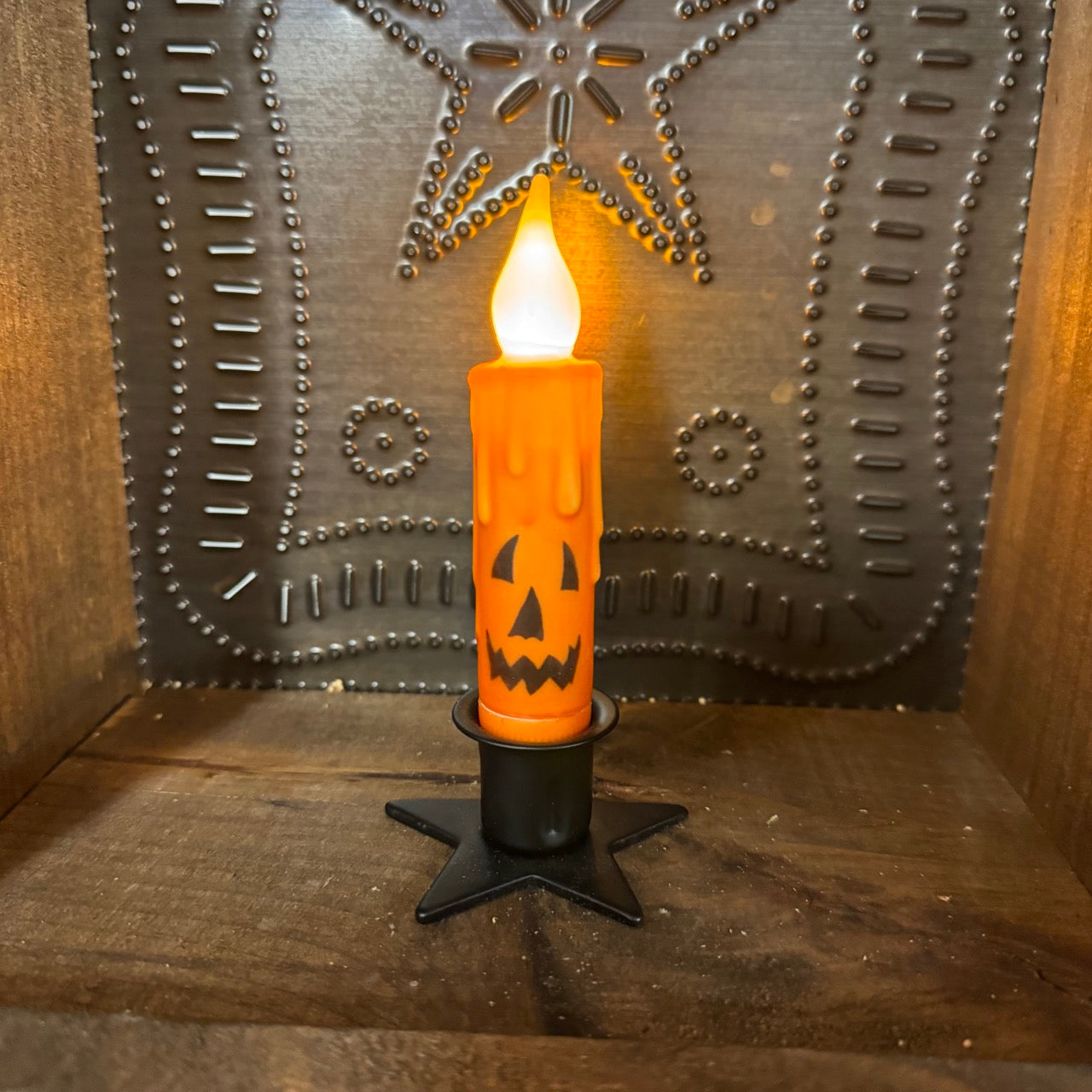 Pumpkin Timer Taper Candle