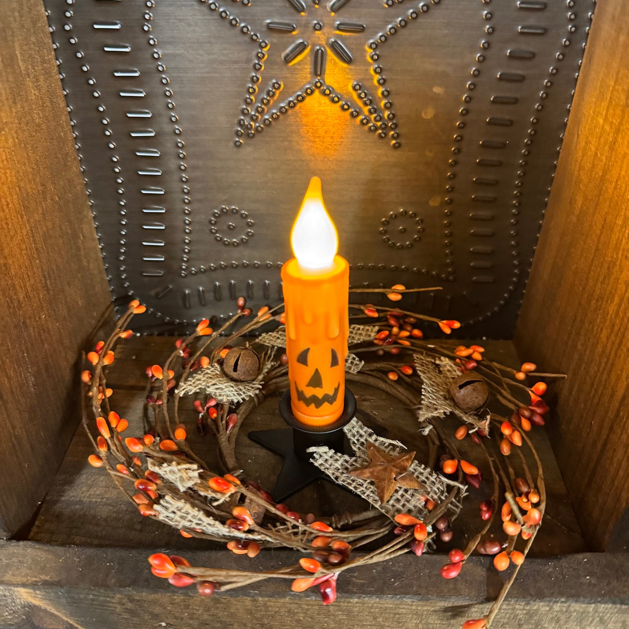 Pumpkin Timer Taper Candle