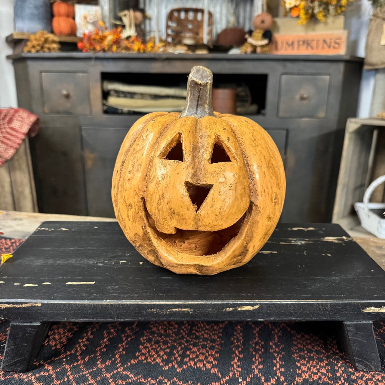 Terracotta Pumpkin Face - Medium