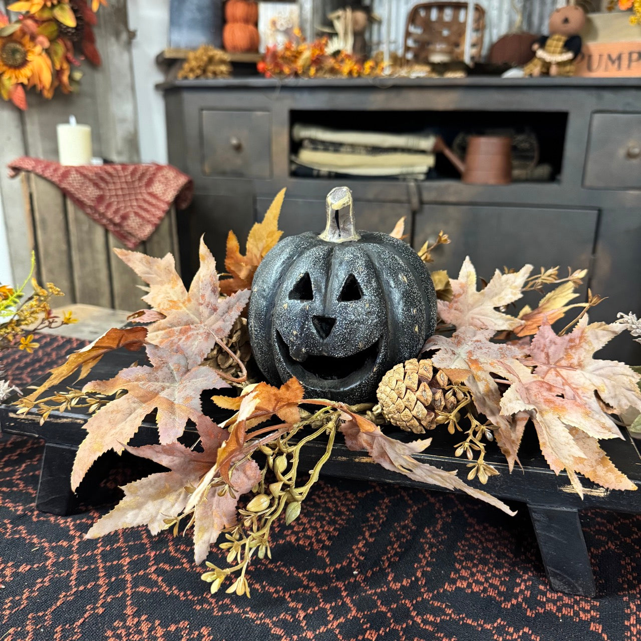 Black Pumpkin Face - Small