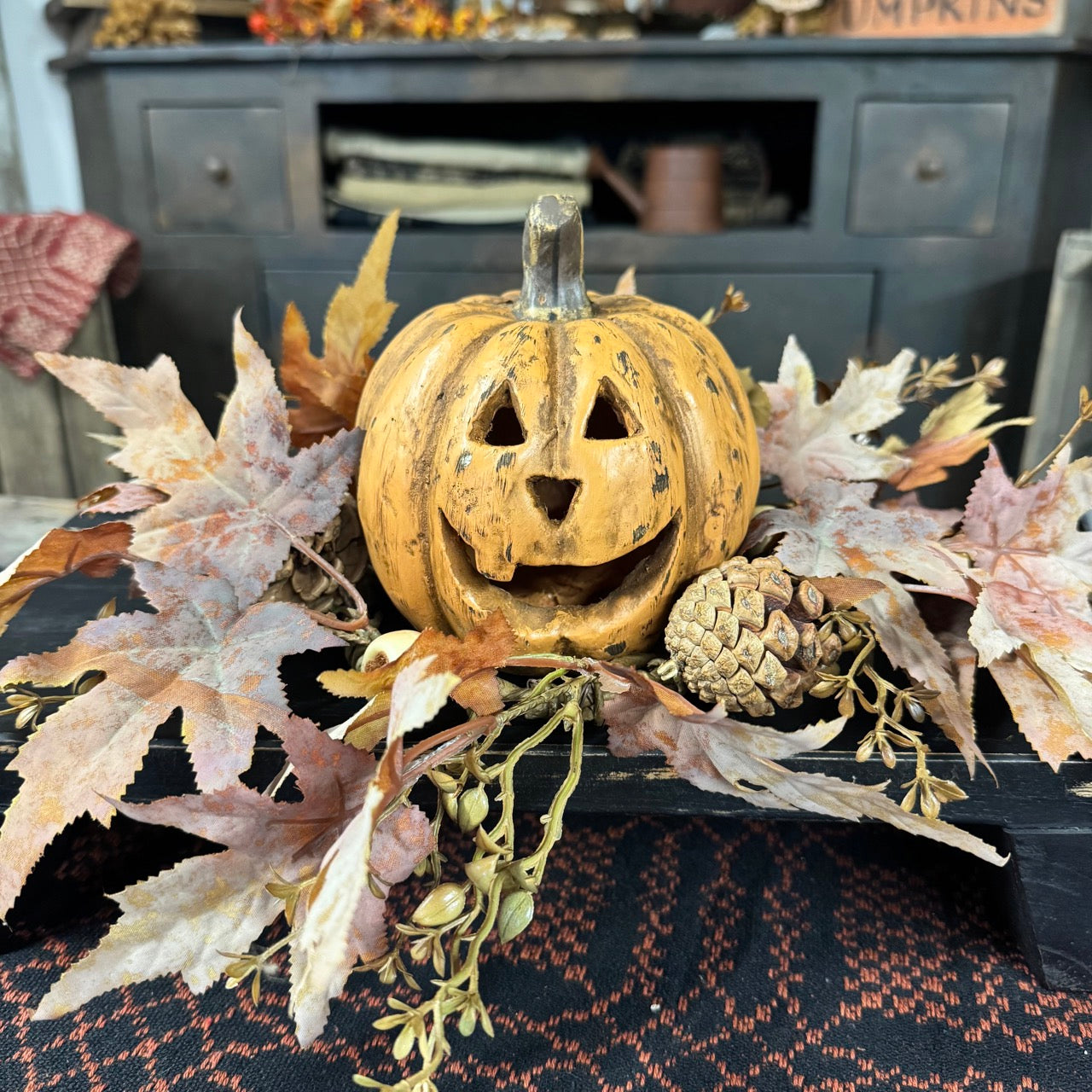 Terracotta Pumpkin Face - Small