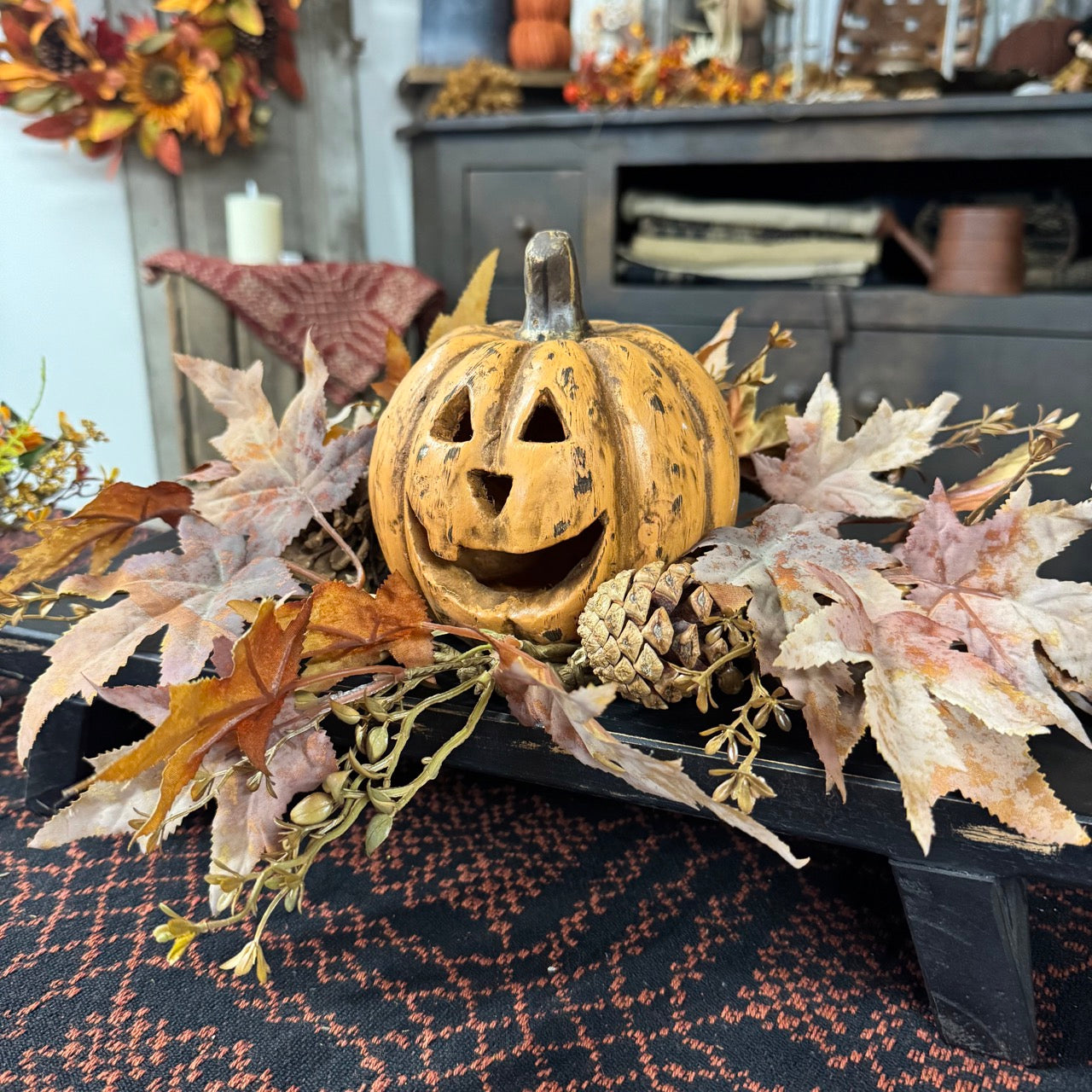 Terracotta Pumpkin Face - Small