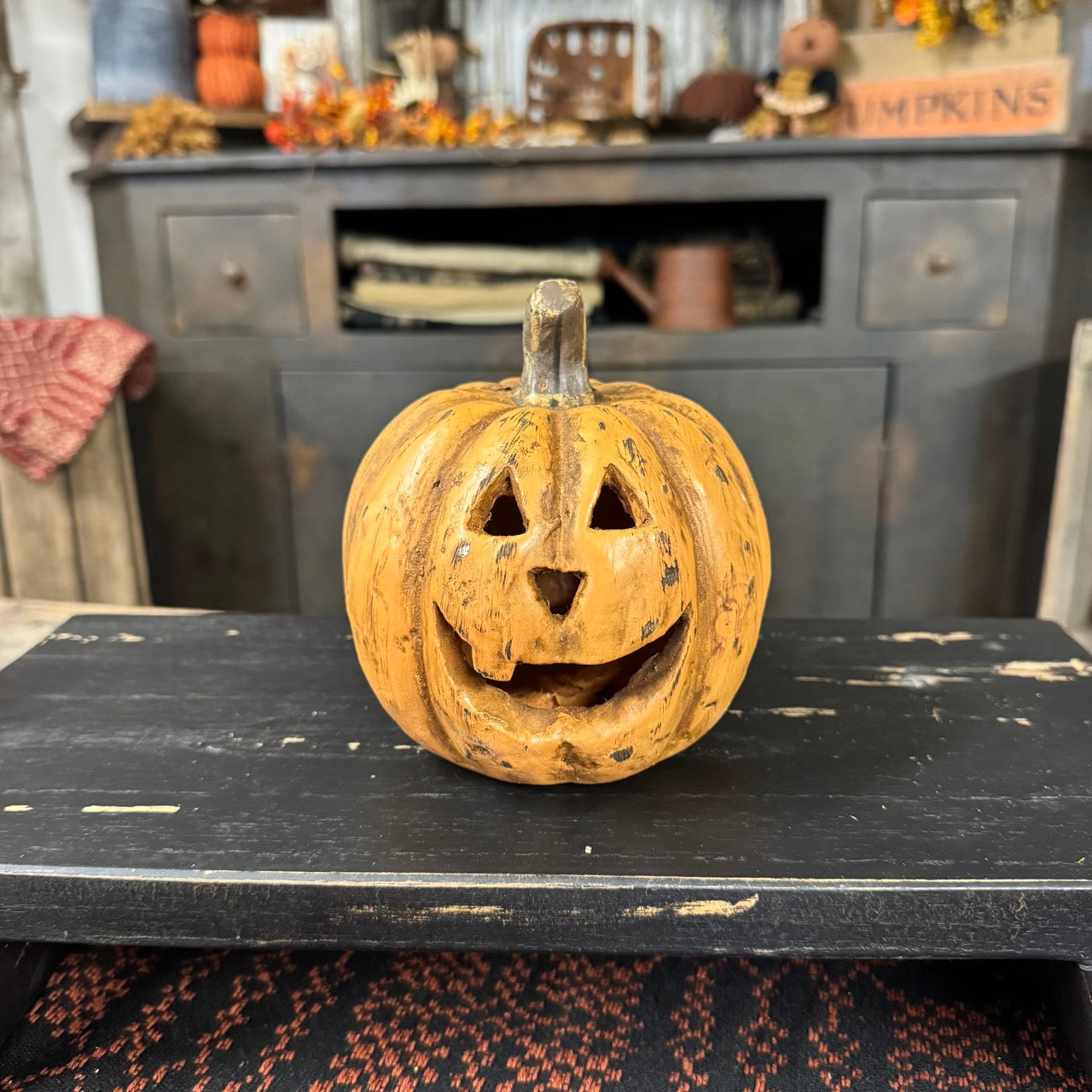 Terracotta Pumpkin Face - Small