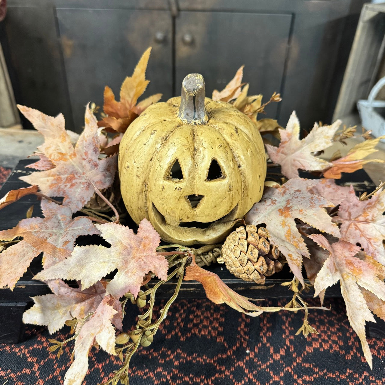 Beige Pumpkin Face - Small