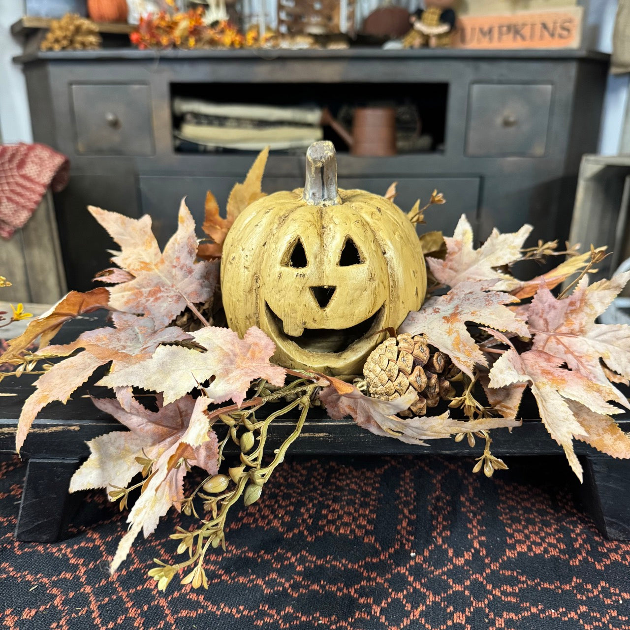 Beige Pumpkin Face - Small