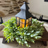 Black Flameless Candle Lantern w/ Spring Wreath Set