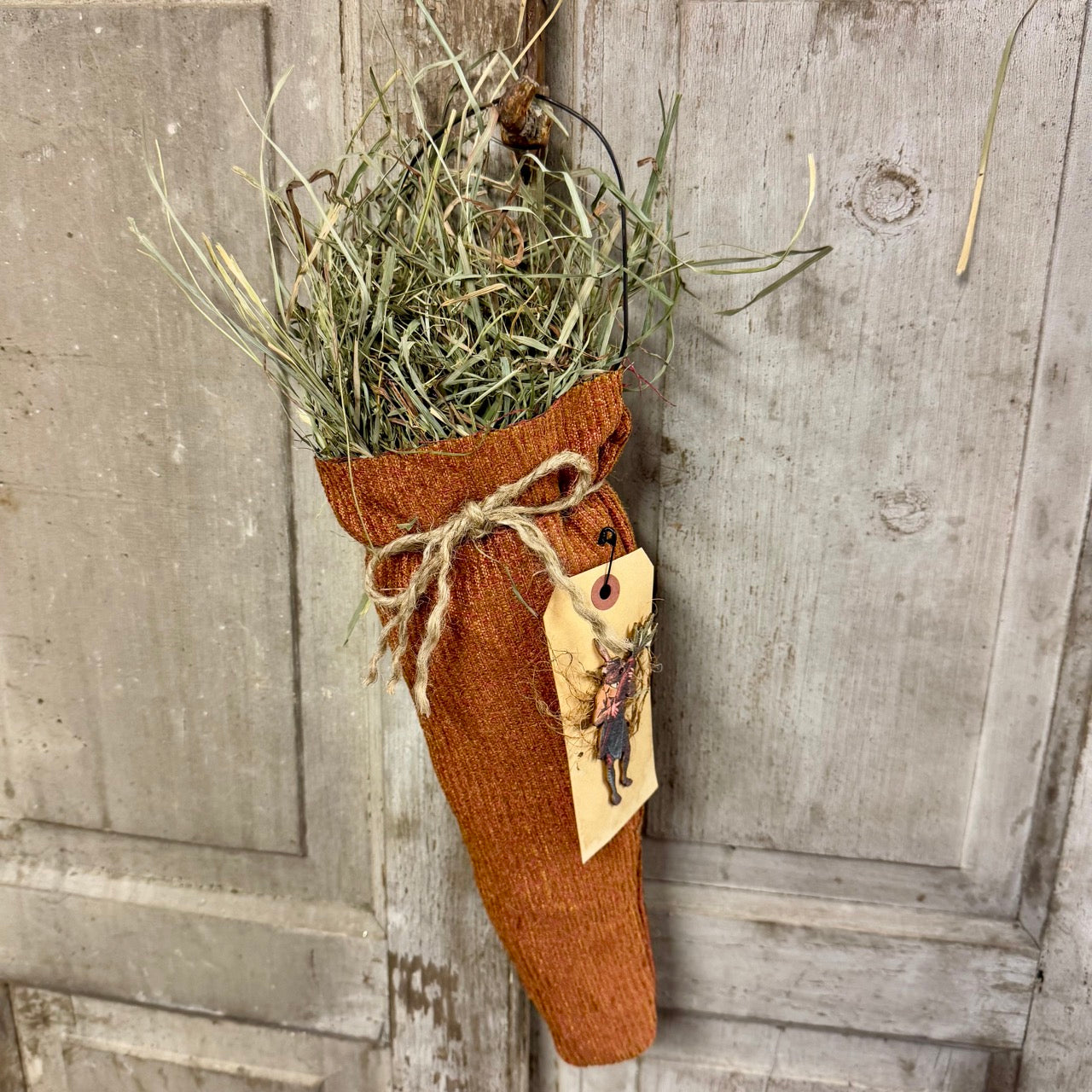 Large Carrot Bag w/Grass