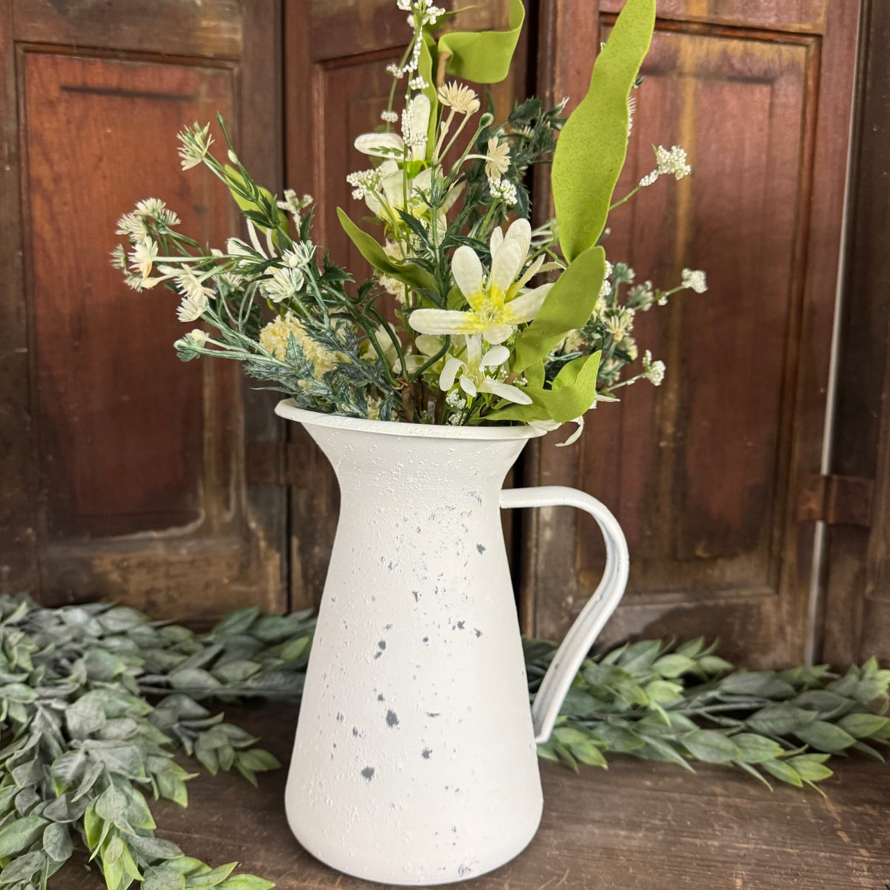 White Lily Flower w/Pitcher Set