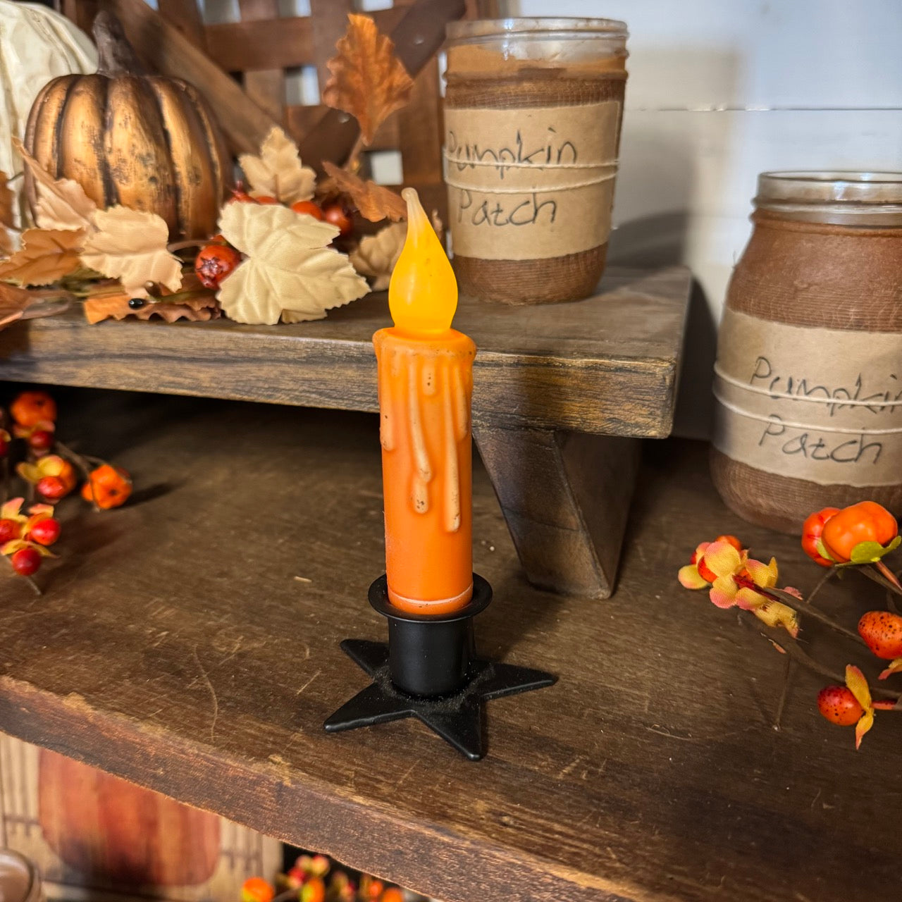 4" Timer Taper Candle - Orange