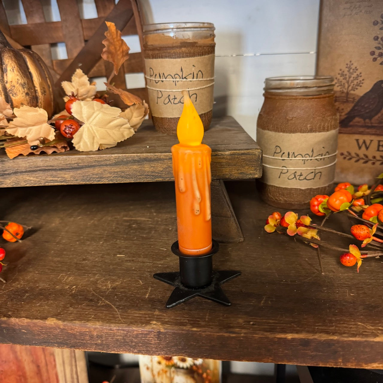 4" Timer Taper Candle - Orange