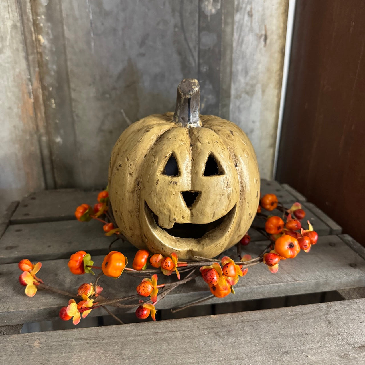 Beige Pumpkin Face - Small