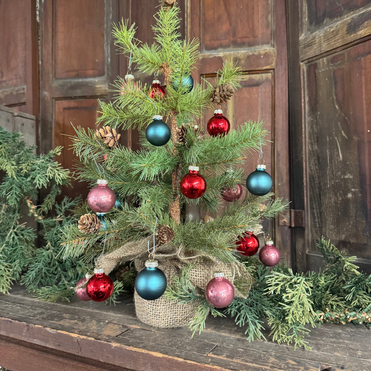 Red and Green Christmas Ornaments - Set of 25