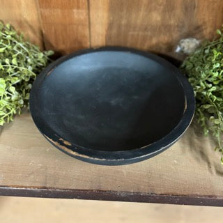 9" Wooden Bowl Rustic Black