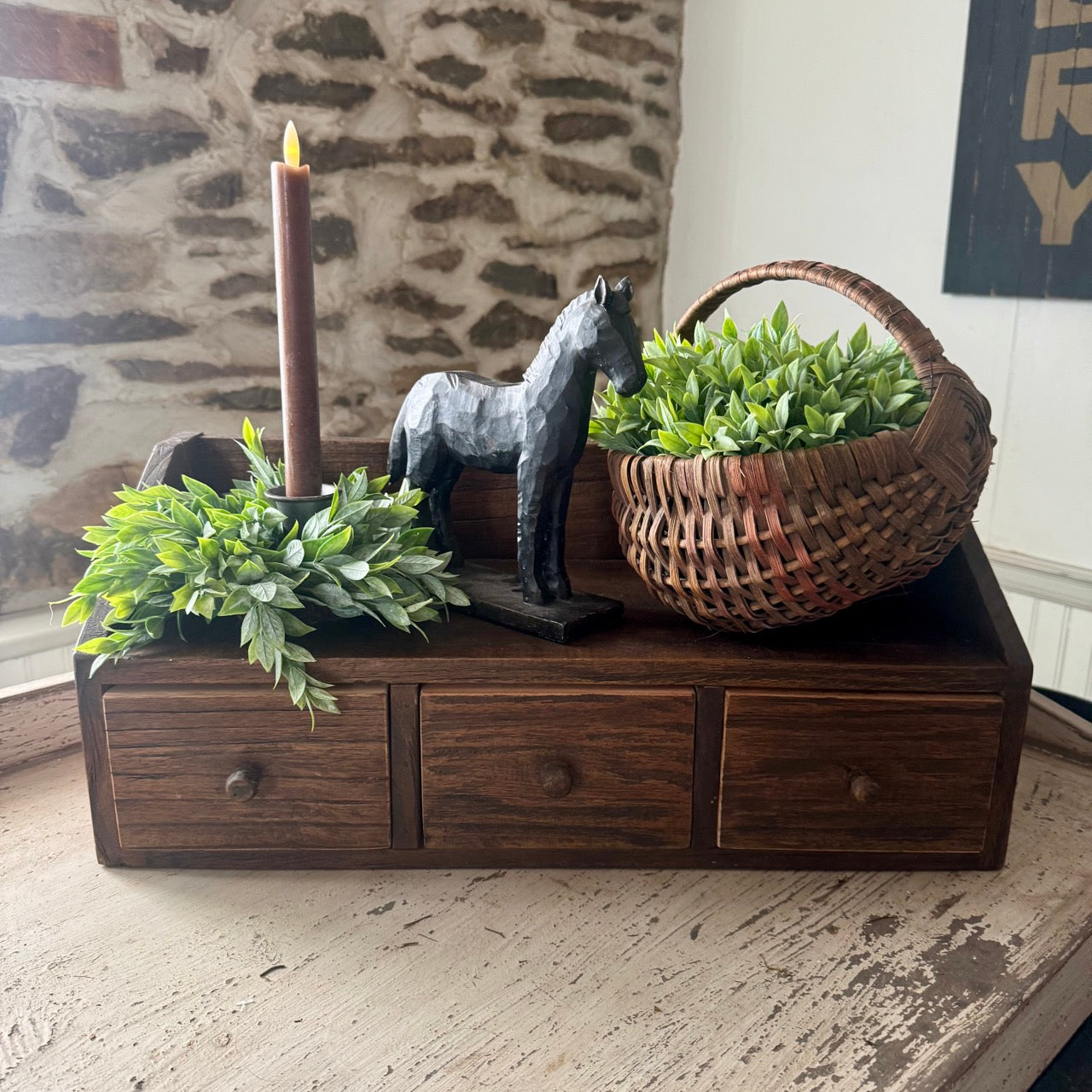 Countertop Organizer | Rustic Brown | 3- Drawer